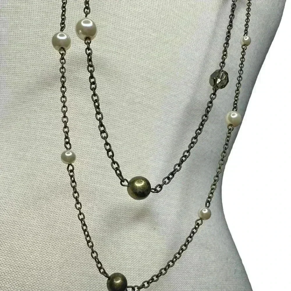 Long beaded sweater necklace women’s multi layered jewelry